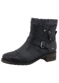 Mustang Shoes Winterlaarsjes FABIENNE Biker boots met blokhak en sierriem dames winterlaarsjes maat 36 blauw