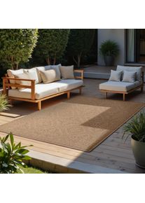 Hanse Home Outdoorkleed Rosel omkeerbaar tapijt Binnen en buiten, platweefsel, weerbestendig, onderhoudsvriendelijk, robuust buitenkleden bruin