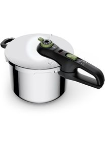 Tefal Snelkookpan Secure Trendy Stoomkookpan, kookregelaar, veiligheidsvoorziening, korf inzet, inductie (1-delig) stoompannen zilver(kleur)