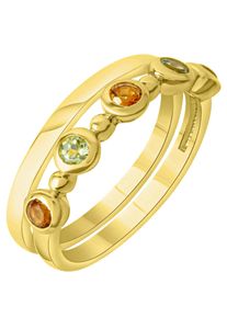 Firetti Ringenset Multipack sieraden cadeau zilver 925 vinger ringen (set, 2-delig) dames ringen maat 19 multicolor