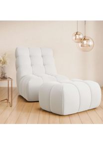 Home Affaire XXL-fauteuil AURELIAN loveseat XXL met poef in set, leesstoel, relaxstoel met golfondersteuning, fijne structuur, grove structuur,