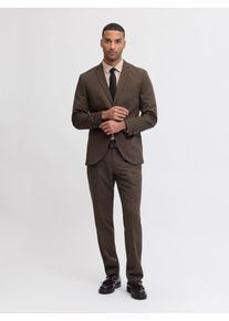 Jack & Jones Jack & Jones Pak JPRFRANCO Extra smal, onderhoudsvriendelijk, stijlvol met vallende revers (set, 2-delig) heren kostuums maat 48 bruin