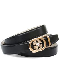 Anthoni Crown Leren riem Elegant klassiek model in zwart dames brede riemen maat 90 zwart