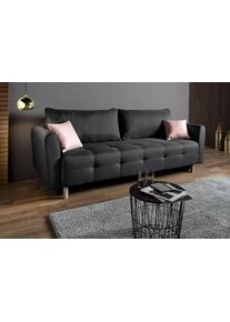 Inosign Slaapbank Nordic inclusief bedstee en sierkussens grijs, slaapbanken, Breedte ligoppervlak: 137 cm, Lengte ligoppervlak: 195 cm