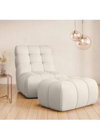 Home Affaire XXL-fauteuil AURELIAN loveseat XXL met poef in set, leesstoel, relaxstoel met golfondersteuning, fijne structuur, grove structuur,