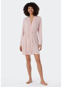 Schiesser Ochtendjas Essentials met kimono-snit met subtiele glans dames badjassen maat M roze