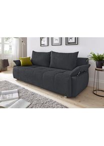 Collection AB Slaapbank Funtastic met binnenvering, slaapfunctie, inclusief 2 rugkussens en 1 sierkussen grijs, slaapbanken, Breedte ligoppervlak: 187