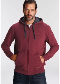 MAN'S WORLD Man's World Capuchonsweatvest met contrastkleurige voering heren sweatvesten maat L (52/54) rood