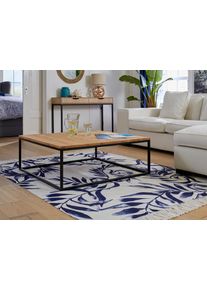 Home Affaire Salontafel Voorst van massief eiken en metalen frame salontafels beige