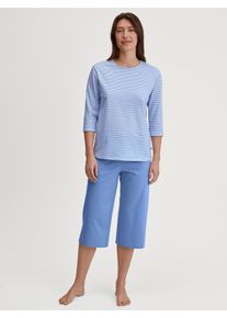 Calida Capripyjama Lovely Night Ronde halslijn, katoen, ademend, 3/4-lengte (2-delig) dames huispakken maat M (44/46) blauw