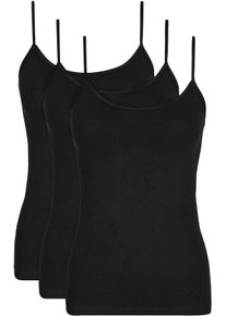 Nina von C. Hemd Daily basic, zacht, comfortabel, nauw, ronde hals, smalle bandjes (3 stuks) dames armloze tops maat 38 zwart