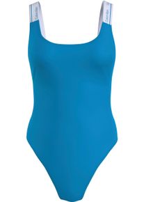 Calvin Klein Swimwear Badpak ONE PIECE-RP met logoprint op de bandjes dames badpakken maat XL (42/44) blauw