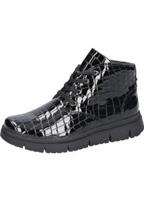 Waldläufer Waldläufer Veterlaarsjes H-PINA Veterboots, high top sneaker, in lak-kroko-optiek, comfortwijdte H dames veterlaarsjes maat 6,5 zwart