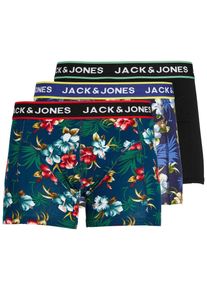 Jack & Jones Jack & Jones Trunk JACFLOWER met bloemenprint en elastische band bedrukt, modieus, nauwsluitend, katoenmix, boorden (set, 3 stuks) heren boxershorts
