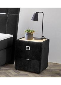 Jockenhöfer Jockenhöfer Gruppe Nachtkastje Lancy met ledverlichting nachtkastjes maat Microvezel zwart