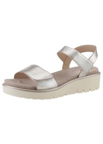 Ara Sandaaltjes Bilbao , zomerschoen, sandaal, sleehak, klittenband, breedte g (breed) dames sandalen met plateau maat 43 goud(kleur)