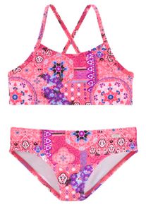 Buffalo Bustierbikini Shari Kids met speelse print meisjes bikini's maat 146/152 roze