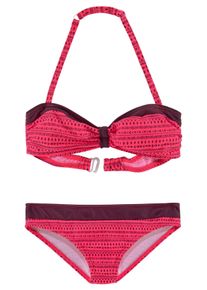 Buffalo Bandeaubikini met contrastinzetten (set) meisjes bikini's maat 146/152 roze