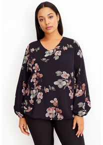 Only CARMAKOMA Shirt CARVICA LIFE L/S V-NECK TOP WVN NOOS dames t-shirts maat 44 zwart