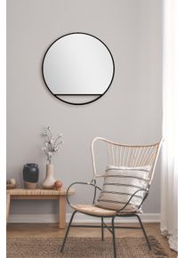 Talos Wandspiegel decoratieve ronde spiegel met aluminiumframe, ø 80 cm wandspiegels zwart