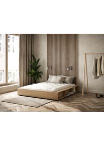 KARUP Futonbed Ziggy, in verschillende breedtes, gecertificeerd massief hout futonbedden beige