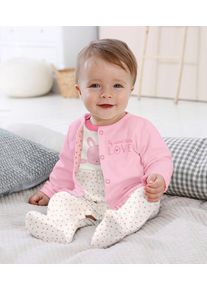 Kidsworld Romper jasje en muts 3-delig baby-set, voor kleine meisjes (set, 3-delig) meisjes accessoires maat 50 roze