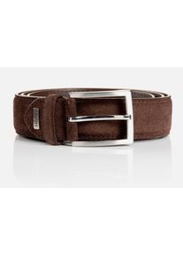 MONTI Leren riem 3,5 cm breed, business-casual, suede, inkortbaar heren riemen maat 110 bruin