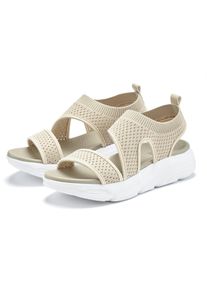 Lascana Sandalen Zomerschoen Sandalette, zomerschoen van elastisch textiel bijzonder licht VEGAN dames sportieve sandalen maat 36 beige