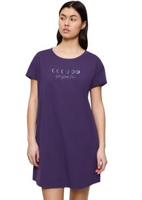 Triumph Nachthemd Nightdresses NDK X zacht, ademend, geribbelde ronde halslijn, korte mouw dames nachthemden maat 40 paars