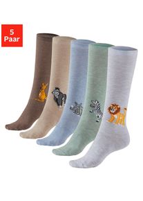 H.I.S. H.I.S Kniekousen met gebreid motief (set, 5 paar) dames kniekousen maat 23-26 multicolor