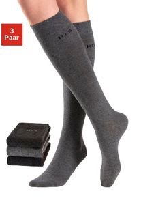 H.I.S. H.I.S Kniekousen zonder snijdende boord (set, 3 paar) dames kniekousen maat 35-38 grijs