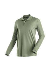 Maier Sports Poloshirt Ulrich L/S Heren functioneel shirt, lange mouw vrijetijdsshirt met overhemdkraag, regular fit heren t-shirts maat S groen