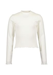 Blue Seven Shirt met lange mouwen met smalle opstaande kraag en leuke golfjesranden meisjes shirts met lange mouwen maat 152 wit