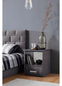 WESTFALIA Polsterbetten Nachtkastje BRILON naar keuze met indirecte ledverlichting nachtkastjes maat Microvelours grijs