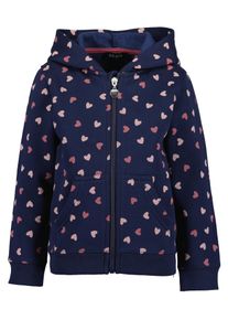 Blue Seven Capuchonsweatvest in schattige hartjes-alloverprint meisjes sweatvesten maat 116 blauw