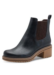 Marco Tozzi Chelsea-boots , blokhak, enkellaarsjes, zakelijke schoen in vegan verwerking dames chelsea boots maat 41 blauw