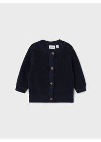 name it Vest NBNBUBBA LS KNIT CARD NOOS in subtiel gestructureerde kwaliteit meisjes vesten maat 50 blauw