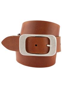 Bernd Götz BERND GÖTZ Leren riem met vlakke gesp dames brede riemen maat 80 bruin