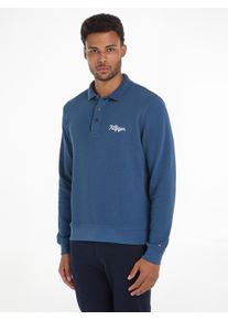 Tommy Hilfiger Poloshirt met lange mouwen CHAINSTITCH L/S REG POLO heren lange mouwen maat M blauw