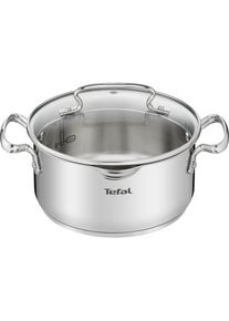 Tefal Kookpan Duetto+ hoogglans gepolijst, glazen deksel met zeeffunctie kookpannen