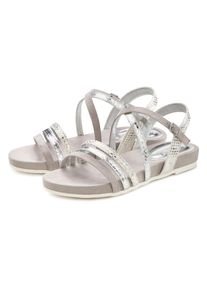 Lascana Sandalen Zomerschoen Sandalette, zomerschoen met metallic-look VEGAN dames sportieve sandalen maat 36 zilver(kleur)