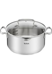 Tefal Kookpan Duetto+ hoogglans gepolijst, glazen deksel met zeeffunctie kookpannen