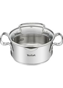 Tefal Kookpan Duetto+ hoogglans gepolijst, glazen deksel met zeeffunctie kookpannen