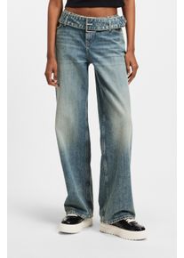 HUGO Blue Low Rise-jeans GLORY met denim-gordel, baggy fit dames jeans maat 31 blauw