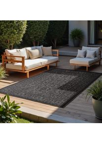 Hanse Home Outdoorkleed Kona omkeerbaar tapijt Binnen en buiten, platweefsel, weerbestendig, onderhoudsvriendelijk, robuust buitenkleden zwart
