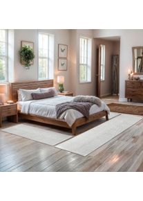 OTTO Set slaapkamerkleedjes Woolscape 1 Omkeerbaar tapijt, handgeweven kwaliteit, uni, 100% wol, woonkamer bedvloerkleden beige