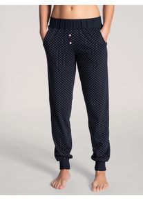 Calida Pyjamabroek Favourites Dreams elastische band, interlock-kwaliteit, zacht, zijzakken (1-delig) dames nachtkleding maat XL (52/54) blauw