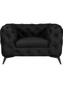 LEONIQUE Chesterfield-fauteuil Glynis Fauteuil luxueuze capitonnage, moderne chesterfield look, kleur van de poten ter keuze fauteuils maat