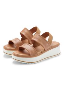 Lascana Plateausandaaltjes Zomerschoen, sandalen, bandjesandalen, open schoen, Sandalette van leer met modieus comfortabele plateausole dames sandalen