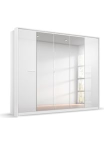 Rauch Draaideurkast Kledingkast kast garderobe linnenkast kleedkamer OTELI met spiegel in het midden en passe-partout, optioneel met verlichting